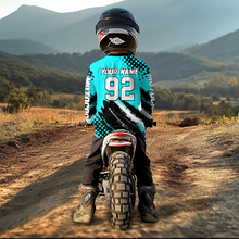 Load image into Gallery viewer, Personalized Turquoise Racing Jersey Motocross for Men Women Kid Upf30+ Youth Off-Road Racing Jersey DNT02