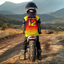 Load image into Gallery viewer, Yellow Orange Motocross Racing Jersey UPF30+ MX Racing Dirt Bike Jersey Kid Men Women DNT04