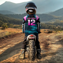 Load image into Gallery viewer, Turquoise Motocross Racing Jersey UPF30+ MX Racing Dirt Bike Jersey Kid Men Women DNT04