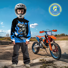 Load image into Gallery viewer, Blue Dinosaur Motocross Racing Jersey UPF30+ MX Racing Dirt Bike Jersey Kid Men Women DNT05