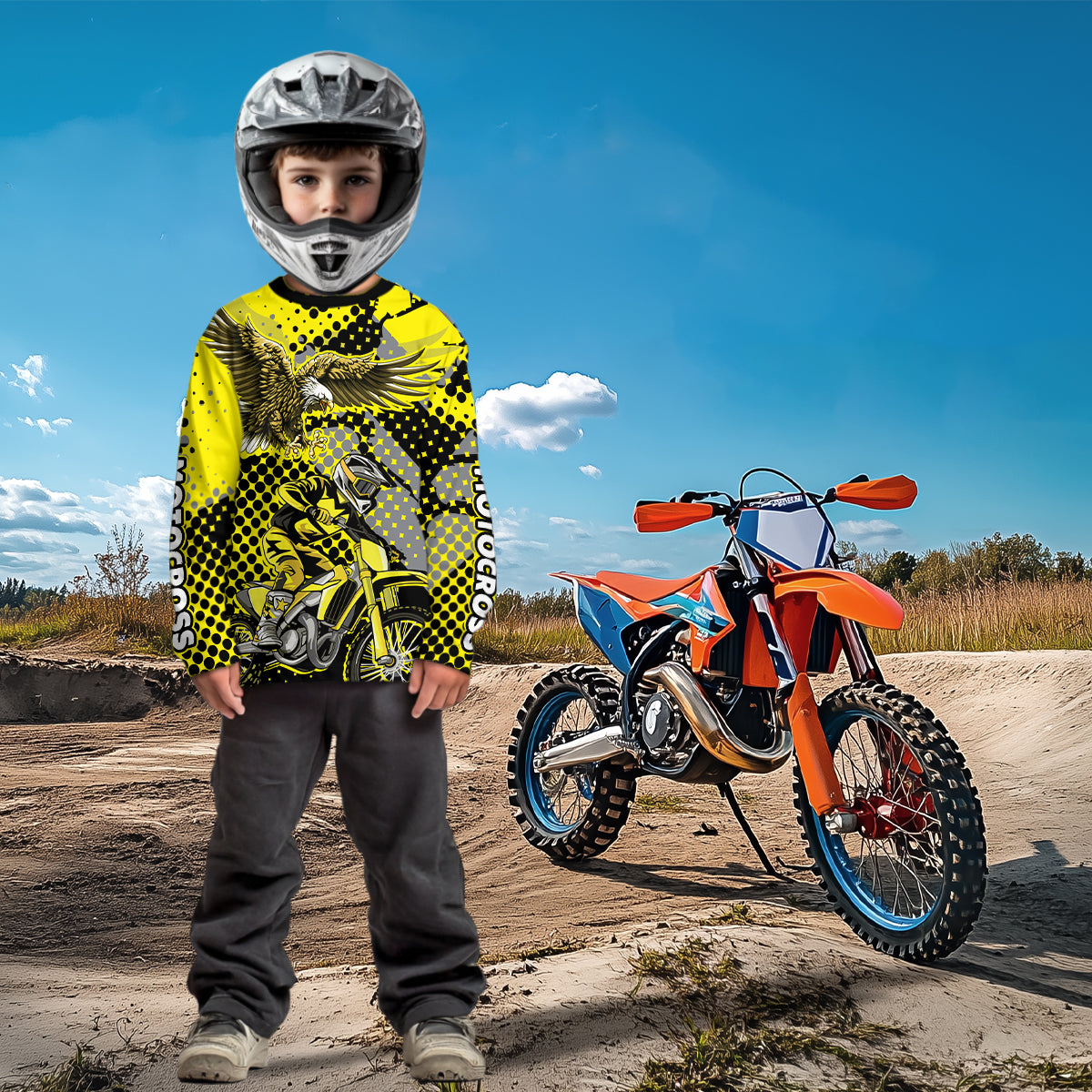 Yellow Eagle Motocross Jersey Custom Dirt Bike Jersey for Men Kid Women Riding Shirt XM363