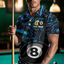 Load image into Gallery viewer, Teal-Turquoise 8 Ball &amp; 9 Ball Custom Billiard Shirts For Men Billiard Team Jerseys NNT55