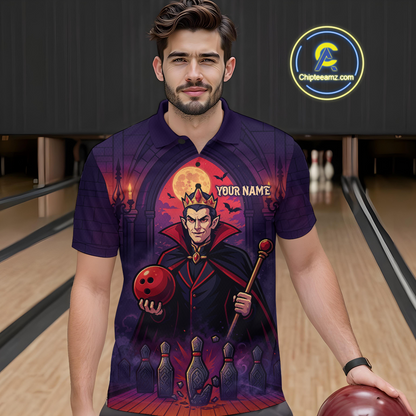 Custom Vampire Bowling Team Shirt Polo & Quarter-Zip Bowling League Jersey for Men Outfit QZT752