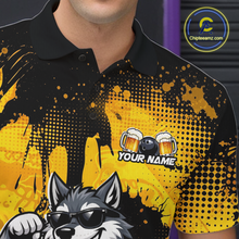 Load image into Gallery viewer, Custom Beer Wolf Bowling Jersey for Men Bowling Team Shirts Bowling Polo &amp; 1/4 Zip HNT264