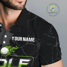 Load image into Gallery viewer, Black Camo Mens golf polo shirts custom golf attire for mens, golfing gifts | Green NQS9995