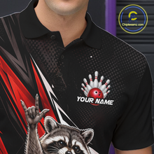 Load image into Gallery viewer, Custom Red Raccoon Bowling Jersey for Men Bowling Team Shirts Bowling Polo &amp; 1/4 Zip HNT254