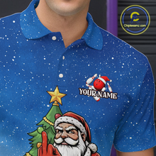 Load image into Gallery viewer, Custom Funny Santa Christmas Bowling Jersey for Men Bowling Team Shirts Polo &amp; 1/4 Zip HNT139
