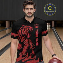 Load image into Gallery viewer, Red Tiger Bowling Shirts for Team Men Women Custom Bowling Jersey Polo &amp; Quarter Zip Shirt MBL188