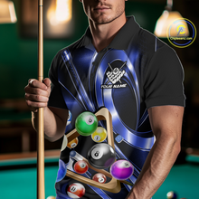 Load image into Gallery viewer, Custom Ball Pool Shirts Blue Billiard Shirt for Men Billiard Team Jersey Billiard League NNT180
