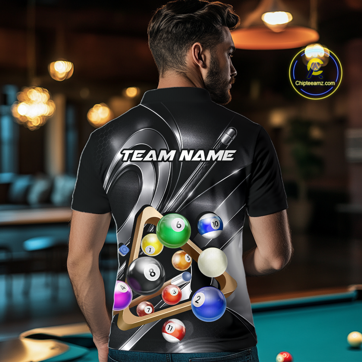 Custom Ball Pool Shirts Grey Billiard Shirt for Men Billiard Team Jersey Billiard League NNT180