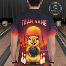 Load image into Gallery viewer, Custom Retro Capybara Bowling Jersey for Men Bowling Team Shirts Bowling Polo &amp; 1/4 Zip HNT260