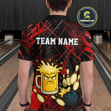 Load image into Gallery viewer, Custom Red Funny Beer Bowling Shirt Team Bowling League Jersey for Men Bowling Outfit QZT767