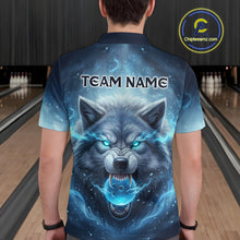 Load image into Gallery viewer, Blue Wolf Bowling Shirts Team Women Men Custom Bowling Jersey Bowl Polo&amp;1/4 Zip MBL239