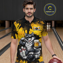 Load image into Gallery viewer, Custom Beer Wolf Bowling Jersey for Men Bowling Team Shirts Bowling Polo &amp; 1/4 Zip HNT264