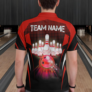 Personalized Bowling Jersey Bowling Jersey Bowling Polo Shirt for Men QZT59