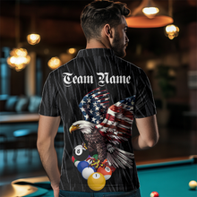 Load image into Gallery viewer, Billiard Shirt American Flag Eagle Billiard Jersey for Men Polo &amp; 1/4 Zip Shirt Team NNT01