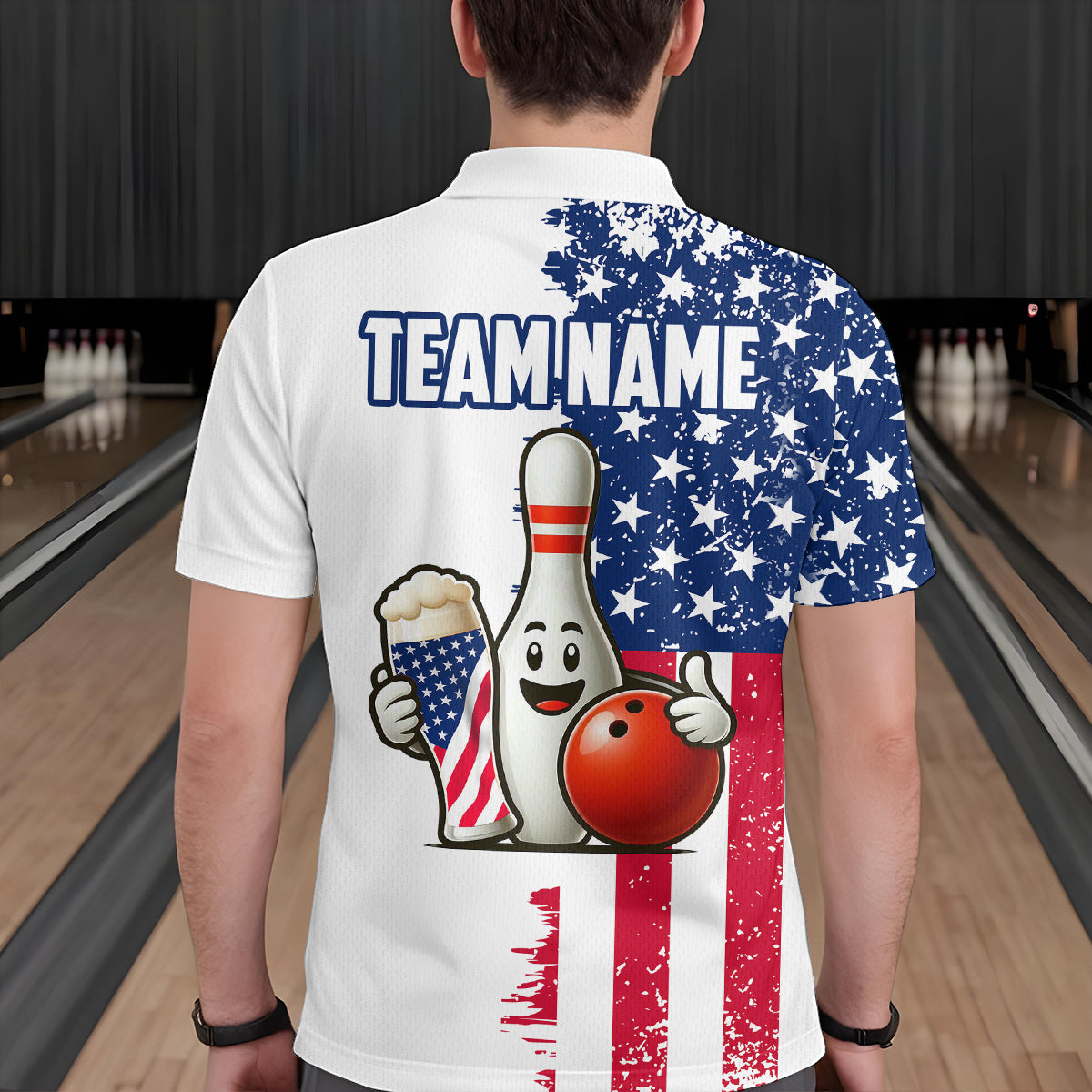 Custom Beer Bowling Shirts Polo American Bowling Jersey for Men QZT444