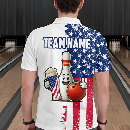Custom Beer Bowling Shirts Polo American Bowling Jersey for Men QZT444