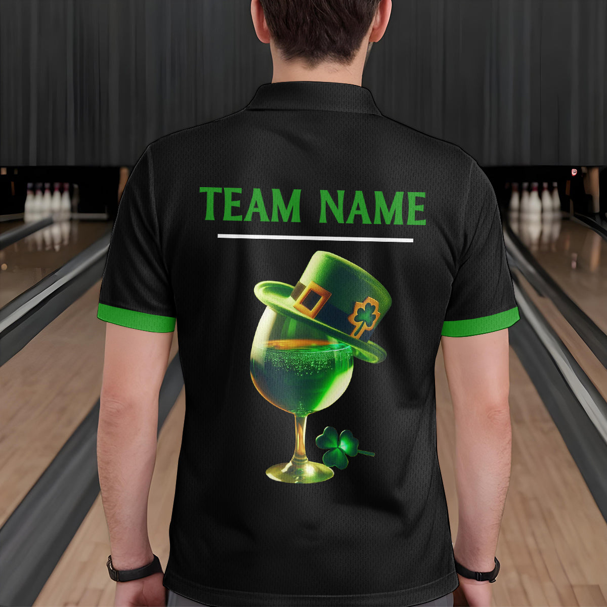 Green Bowling Shirt Custom St Patrick Day for Men Women Polo Bowling Jersey QZT622
