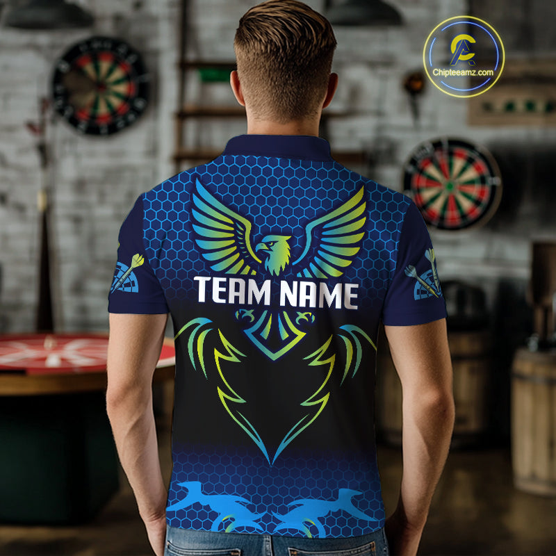 Colorful Phoenix Halftone Pattern Darts Shirt For Men - Custom Team & Player Name NYN0356