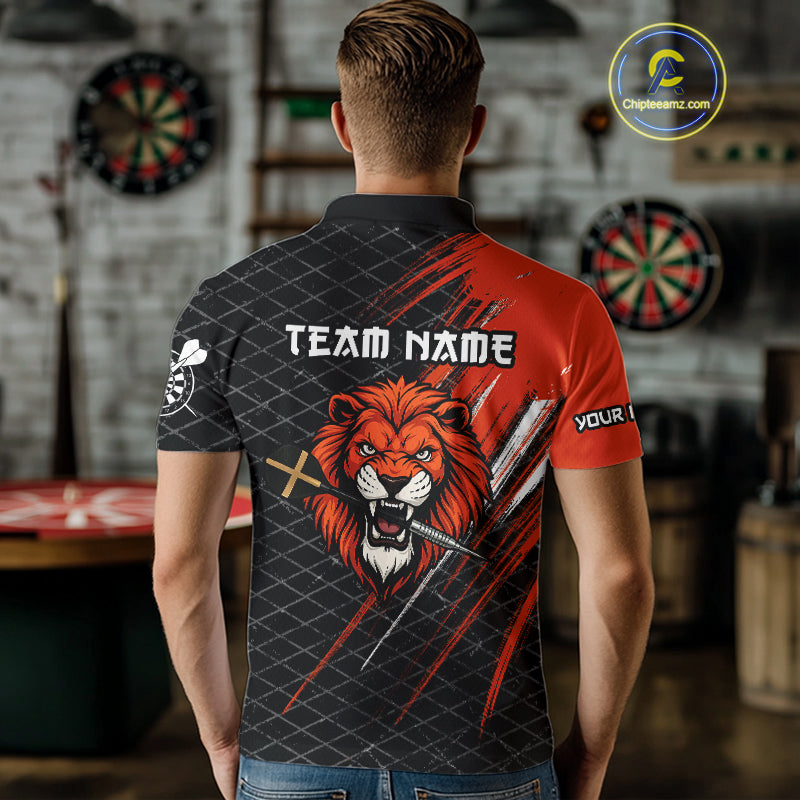 Lion Dart Arrows Grunge Style Custom Orange Dart Shirt For Men, Dart Team Jerseys NYN0101