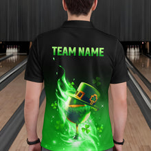 Load image into Gallery viewer, Custom Bowling Shirt Unisex Green Shamrock Lucky Clover Polo Bowling Jersey QZT624