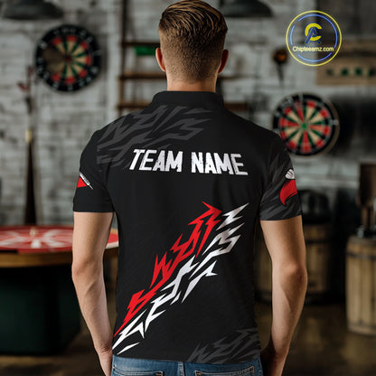 Men's Custom Dart Shirts With Red - White Streaks And Dartboard, Team Jerseys NYN0250
