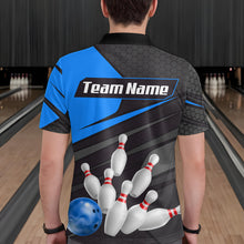 Load image into Gallery viewer, Blue Bowling Shirt for Men&amp;Women Team Bowling Jersey Colorful Bowling Polo &amp; 1/4 Zip MBL49