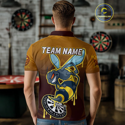 Ferocious Bee Dartboard 3D Funny Darts Shirt For Men - Custom Name & Team Jersey NYN0672
