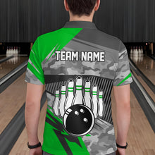 Load image into Gallery viewer, Green Camo Bowling Shirts for Women Men Custom Team Bowling Polo &amp; 1/4 Zip Shirt MBL61