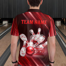 Load image into Gallery viewer, Custom Red Bowling Jersey for Men Bowling Team Shirts Bowling Uniform Polo &amp; 1/4 Zip HNT162