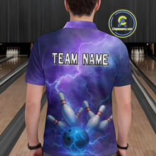 Load image into Gallery viewer, Custom Purple Lightning Bowling Shirts for Men Women Team MBL157