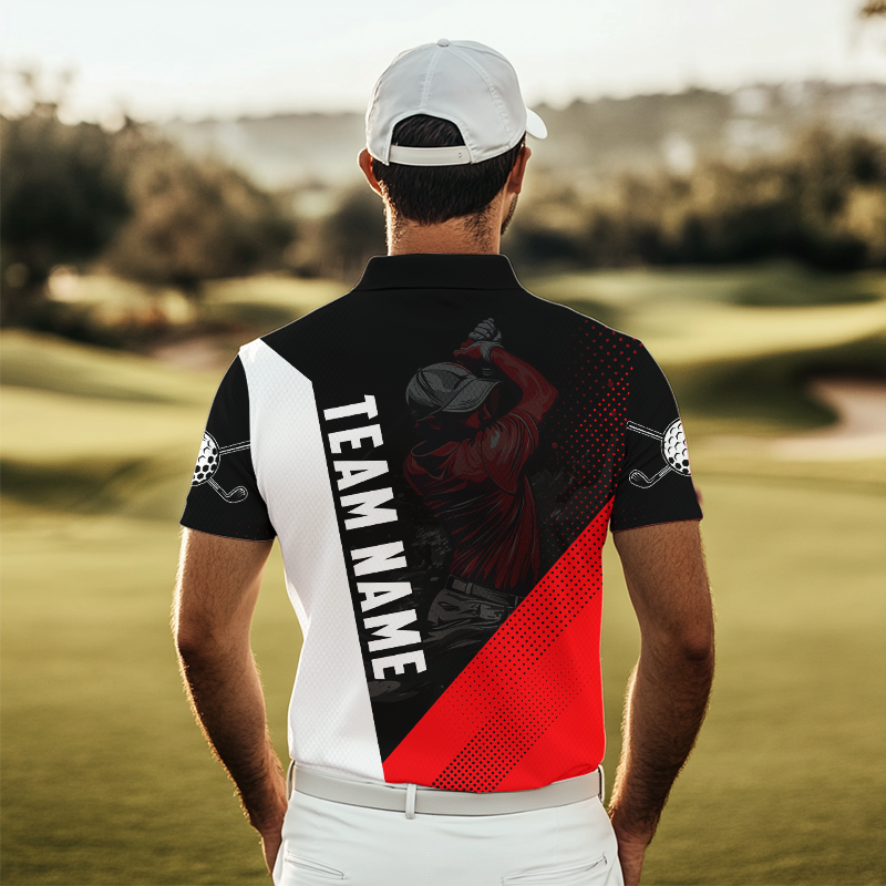 Custom Red Golf Polo Shirts for Men and Women's Matching Golf Shirts for Golfer MMG57