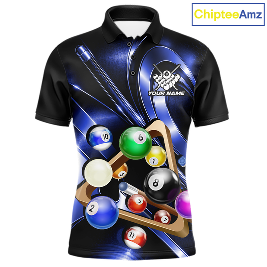 Custom Ball Pool Shirts Blue Billiard Shirt for Men Billiard Team Jersey Billiard League NNT180