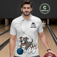 Load image into Gallery viewer, Custom Funny French Bulldog Bowling Men Polo &amp; 1/4 Zip Shirts Bowling Team Jerseys HNT94