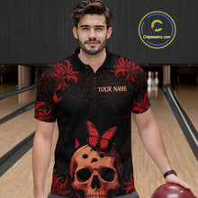 Load image into Gallery viewer, Skull Halloween Team Shirt Custom Horror Bowling Jersey for Men Bowling League Bowling Outfit QZT734