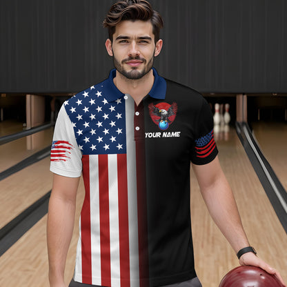 Eagle Bowling Shirt Custom American Bowling Shirts Women Men Patriotic Bowling Shirt MBL05
