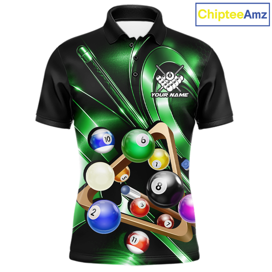 Custom Ball Pool Shirts Green Billiard Shirt for Men Billiard Team Jersey Billiard League NNT180