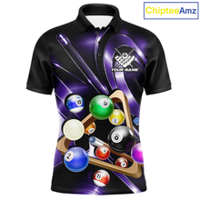 Load image into Gallery viewer, Custom Ball Pool Shirts Purple Billiard Shirt for Men Billiard Team Jersey Billiard League NNT180