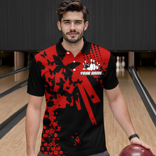 Load image into Gallery viewer, Custom Red Butterflies Bowling Shirts for Men Women Bowling Jersey Team Name MBL79