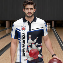 Load image into Gallery viewer, Bowling Jersey for Men Custom Bowling Team Shirts with Name Bowling League Polo &amp; 1/4 Zip HNT30