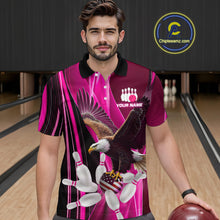 Load image into Gallery viewer, Custom Pink Eagle Bowling Shirt for Men Women Team Bowling Polo Shirts &amp; 1/4 Zip MBL95