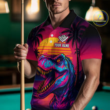Load image into Gallery viewer, Custom Neon Dinosaur 8 Ball Billiard Shirt for Men Polo &amp; Quarter-Zip Billiard Team Jerseys NNT81