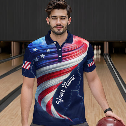 American Bowling Shirt for Men Women Custom Polo Bowling Team League QZT616