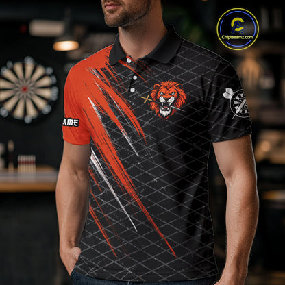 Lion Dart Arrows Grunge Style Custom Orange Dart Shirt For Men, Dart Team Jerseys NYN0101