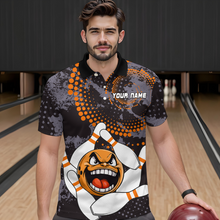 Load image into Gallery viewer, Orange Camo Bowling Shirt Funny Bowling Team Jersey for Men Polo Bowling Shirt QZT255