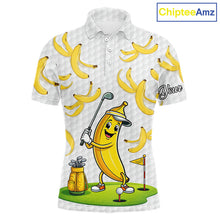 Load image into Gallery viewer, Funny Banana Pattern Golf Men's Polo Shirt, Team Golf Clothes, Golf Gifts NBT610
