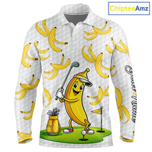 Load image into Gallery viewer, Funny Banana Pattern Golf Men's Polo Shirt, Team Golf Clothes, Golf Gifts NBT610