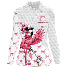 Load image into Gallery viewer, Pink Flamingo Golf Shirt For Women, Funny Pattern Golf Polo Shirt, Ladies Golf Outfit For Team NHT729