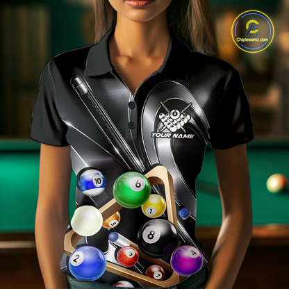 Custom Ball Pool Shirts Grey Billiard Shirt for Women Billiard Team Jersey Billiard League NNT180